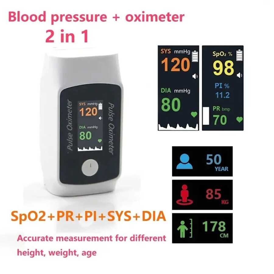 🚀Discount: 50% OFF🚀2-in-1 Blood Oxygen & Blood Pressure Monitor