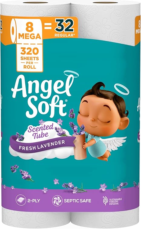 Toilet Paper Lavender Scent, 48 Mega Rolls (=192 Regular Rolls)