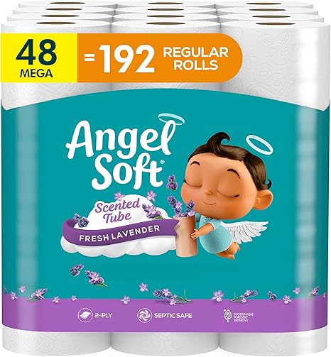 Toilet Paper Lavender Scent, 48 Mega Rolls (=192 Regular Rolls)