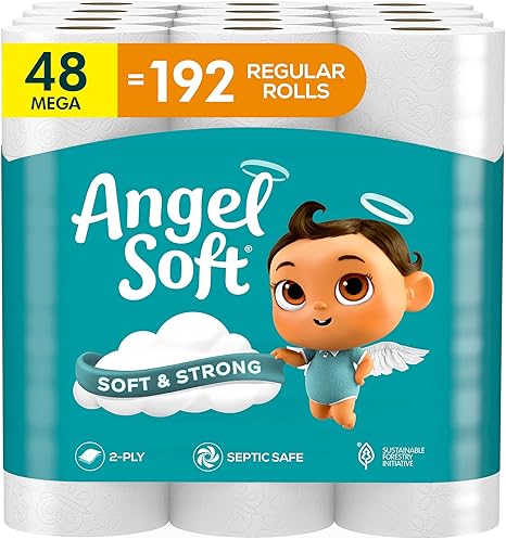 Toilet Paper, 16 Mega Rolls (=64 Regular), Soft & Strong