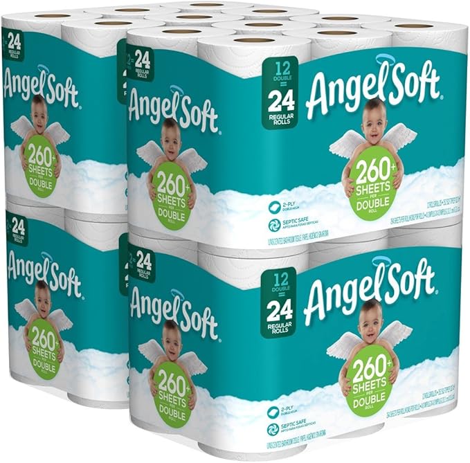 Toilet Paper Bath Tissue, 48 Double Rolls, 260+ 2-Ply Sheets Per Roll