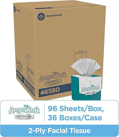 Professional 2-Ply Facial Tissue, 96 Sheets per Box, 36 Boxes